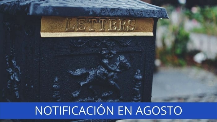 notificacion de hacienda en agosto