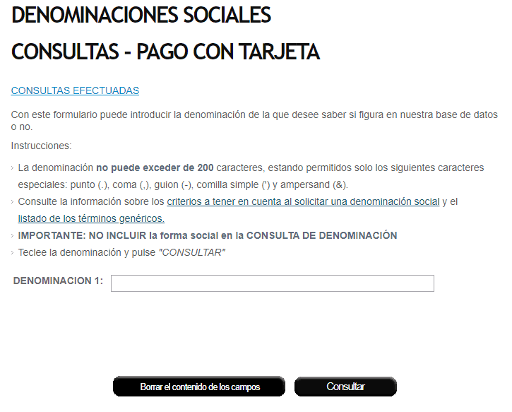 consulta denominacion social