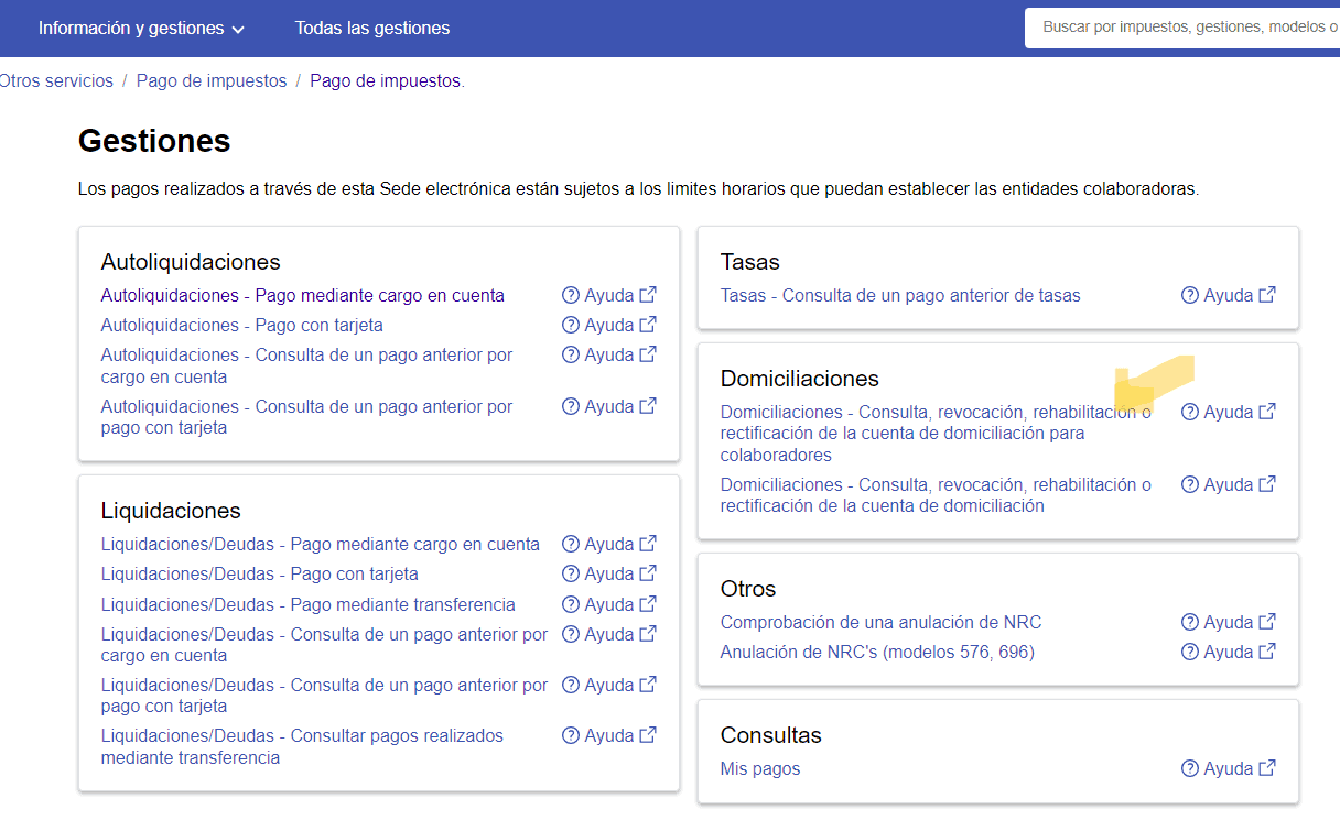 Anular orden de domiciliación