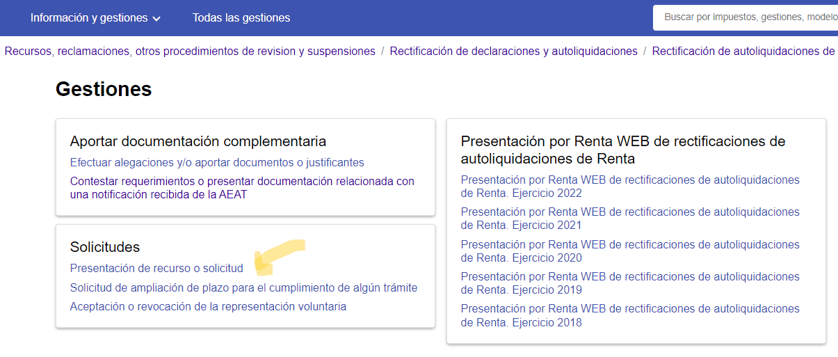 Rectificación de autoliquidaciones de gestión tributaria