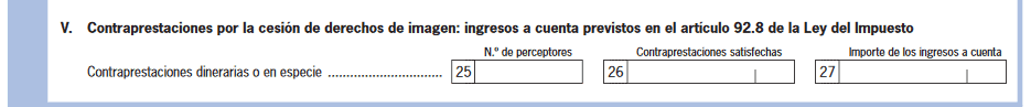Modelo 111 derechos de imagen