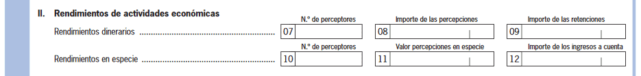 Modelo 111 rendimientos actividades económicas